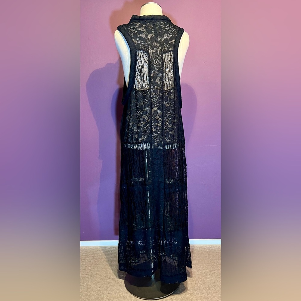 🖤Black Lace Sleeveless Maxi Dress by Rosche 💛🖤 NWOT - Picture 7 of 11